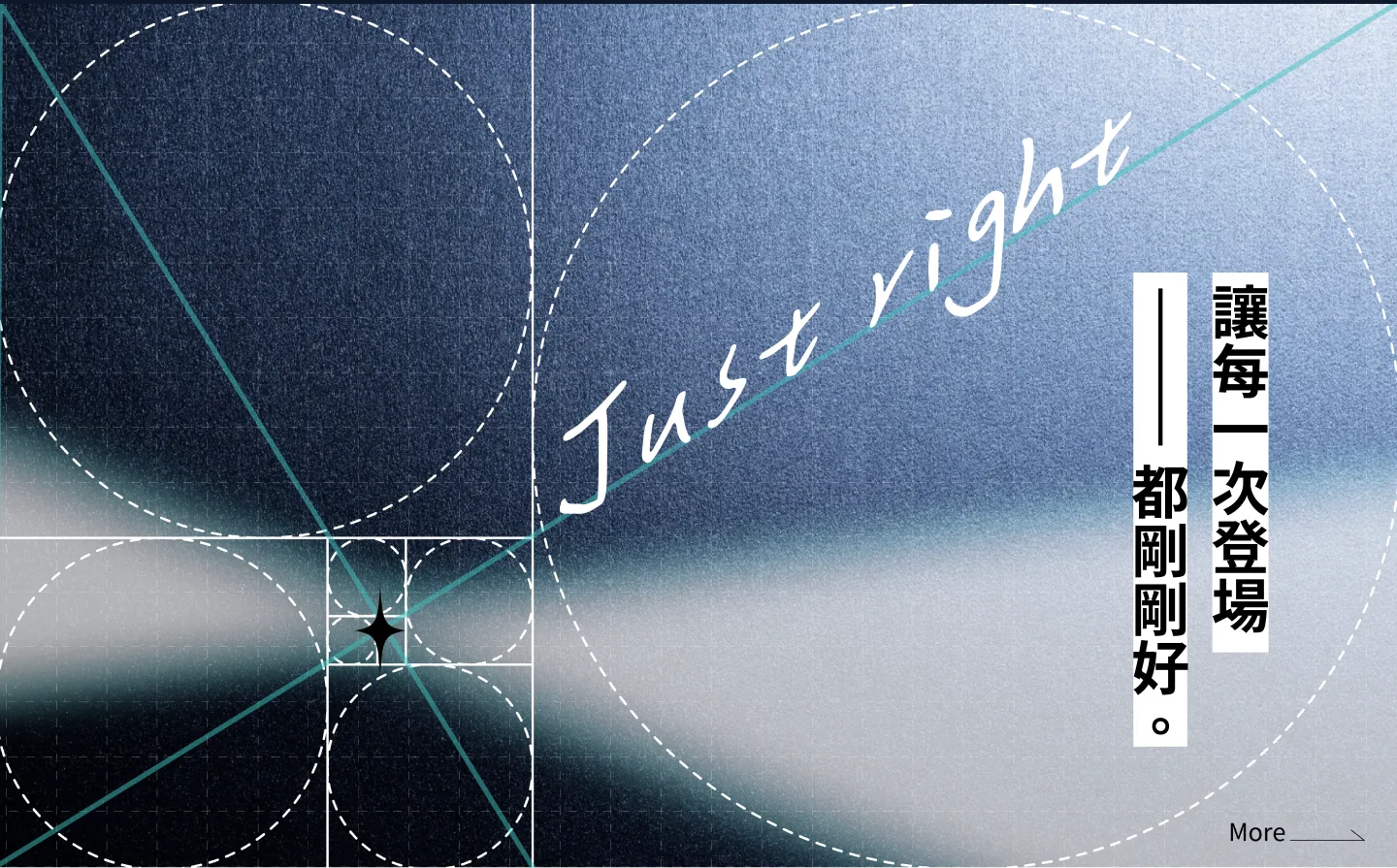 Just right──讓每一次登場，都剛剛好。